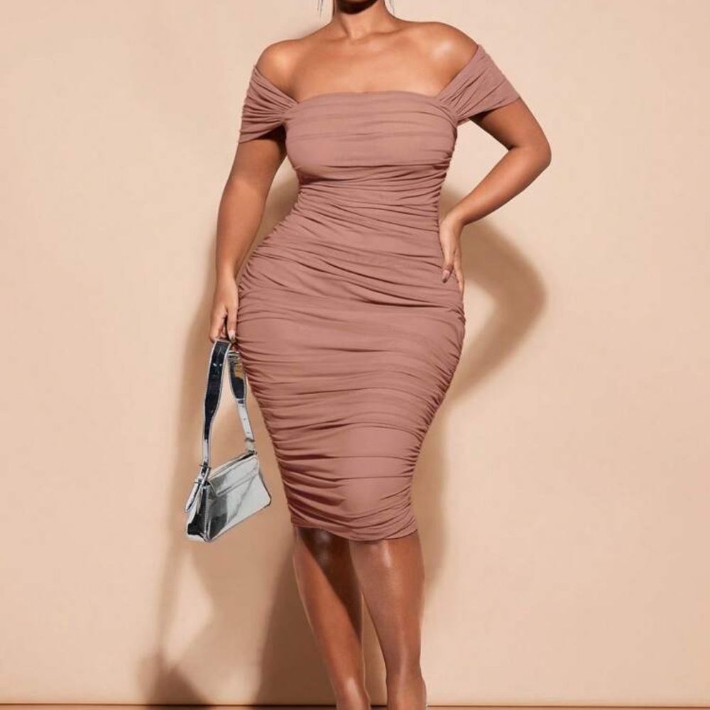 SHEIN Curve Elegant Draped Sleeveless Dress